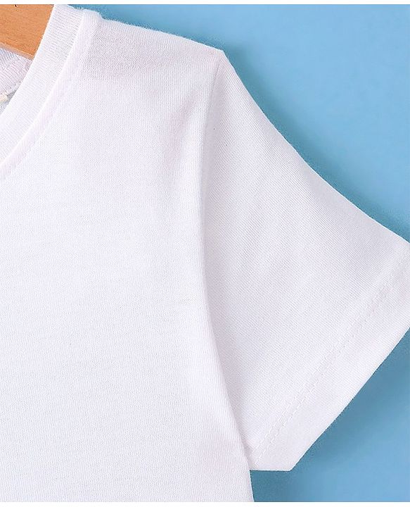 Pine Kids Cotton Beautiful Embellished Top with Half Sleeves Inner Tee - Pink & Snow White