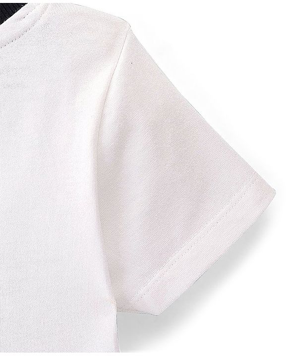Pine Kids Cotton Knit Half Sleeves T-Shirt Sun Print - Snow White