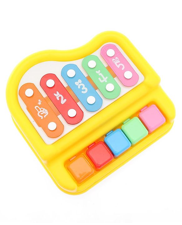 Babyhug Xylophone cum Piano with 5 Keys - Multicolour | Vibrant Musical Instrument for Kids | Sparks Creativity & Auditory Development | Child-Safe & Durable | BIS Certified