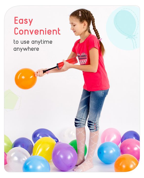 Babyhug Handheld Balloon Air Pump | Easy-to-Use Inflator for Birthdays, Weddings, Baby Showers & Special Events | Lightweight & Compact Design | Fast, Efficient Balloon Pumping | Colour May Vary