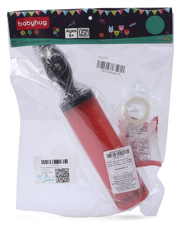 Babyhug Handheld Balloon Air Pump | Easy-to-Use Inflator for Birthdays, Weddings, Baby Showers & Special Events | Lightweight & Compact Design | Fast, Efficient Balloon Pumping | Colour May Vary