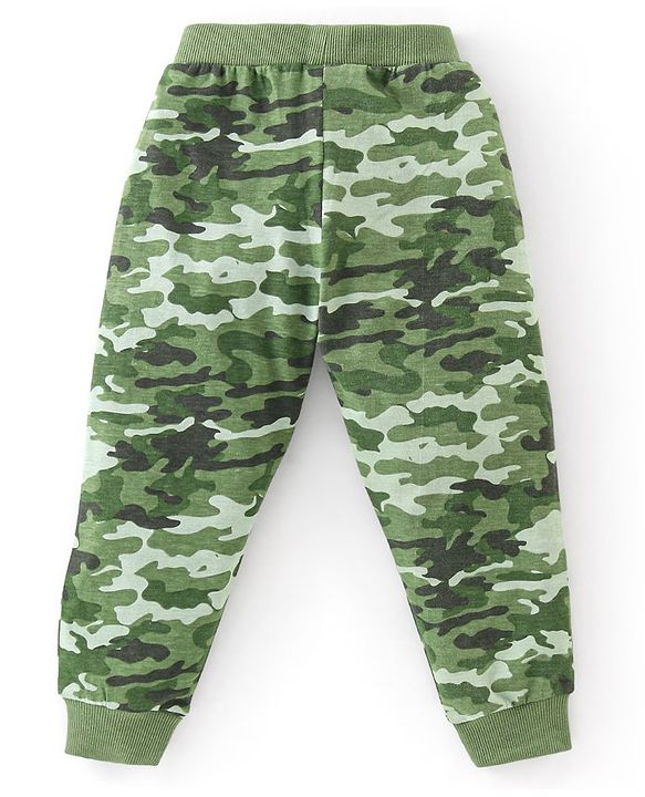 Babyhug Cotton Jersey Knit Full Length Lounge Pant Camouflage & Text Print Pack Of 2 - Multicolor