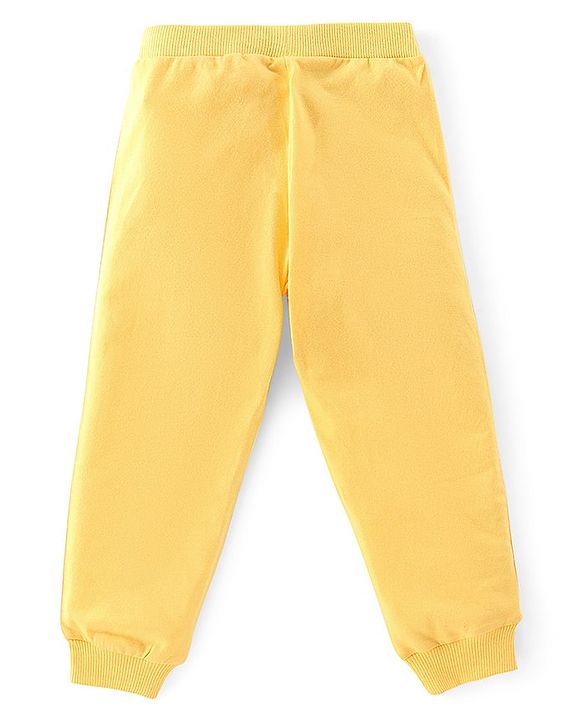 Babyhug Cotton Jersey Knit Full Length Lounge Pant Dino Printed Pack of 2 - Blue & Yellow