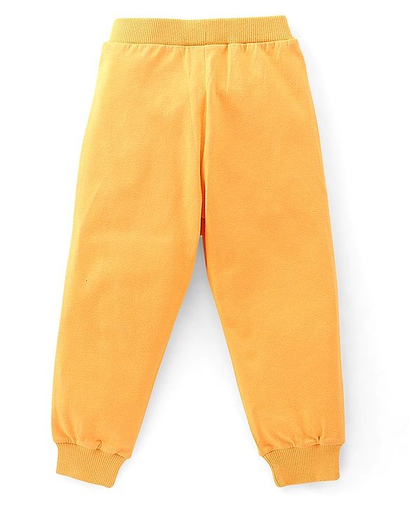 Babyhug Cotton Full Length Lounge Pant Stripes & Bowling Print Pack of 3- Blue & Yellow