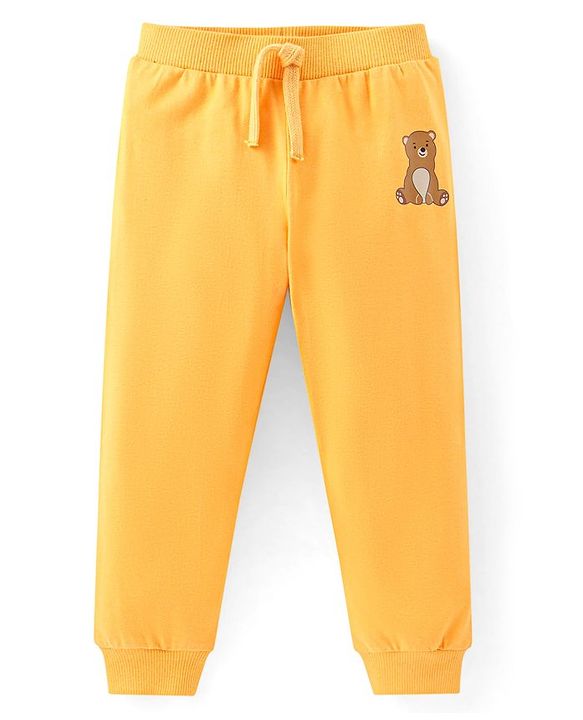 Babyhug Cotton Jersey Knit Full Length Lounge Pant Stripes & Bear Print Pack Of 3 - Multicolor