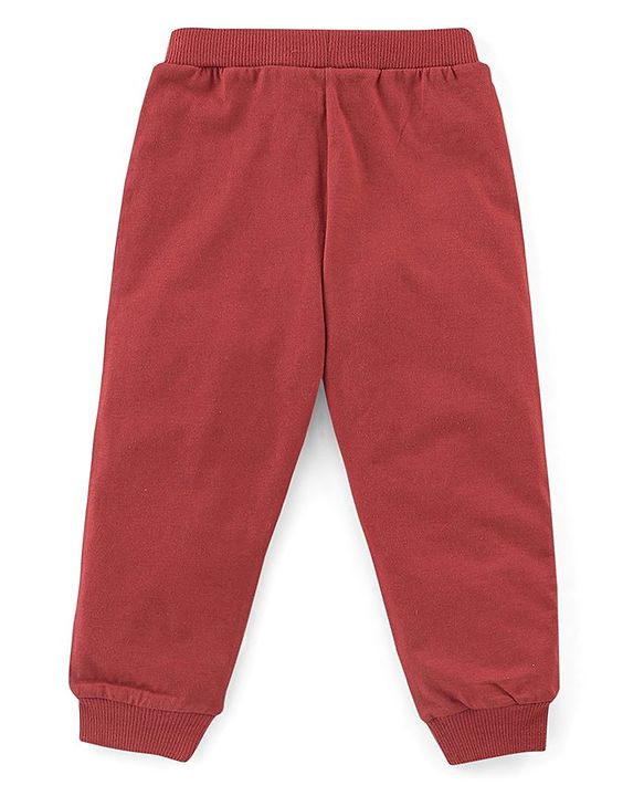 Babyhug Cotton Knit Full Length Vacation Print Lounge Pants Pack of 3 - Navy Maroon & Yellow