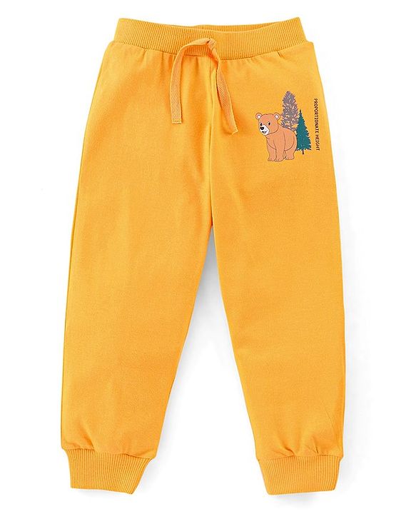 Babyhug Cotton Knit Full Length Vacation Print Lounge Pants Pack of 3 - Navy Maroon & Yellow