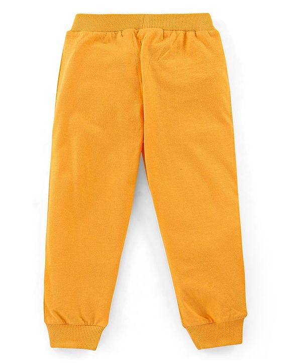 Babyhug Cotton Knit Full Length Vacation Print Lounge Pants Pack of 3 - Navy Maroon & Yellow