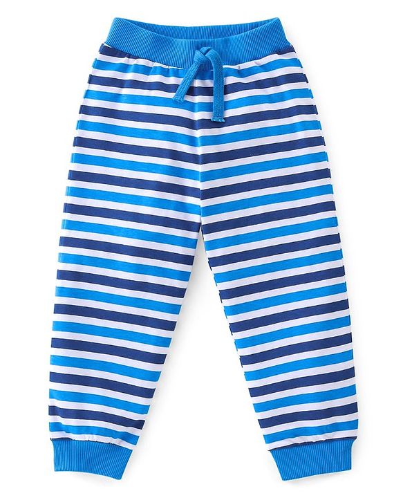 Babyhug Cotton Knit Full Length Camo Print Lounge Pants Pack of 3 - Blue
