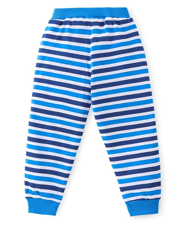 Babyhug Cotton Knit Full Length Camo Print Lounge Pants Pack of 3 - Blue
