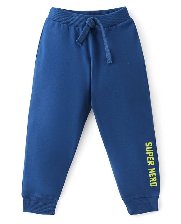 Babyhug Cotton Knit Full Length Camo Print Lounge Pants Pack of 3 - Blue
