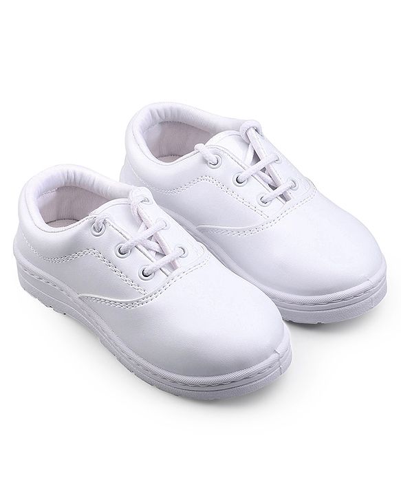 Pine Kids Lace Up School Shoes with - White