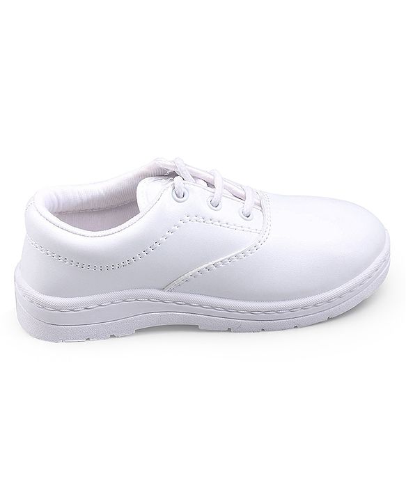 Pine Kids Lace Up School Shoes with - White