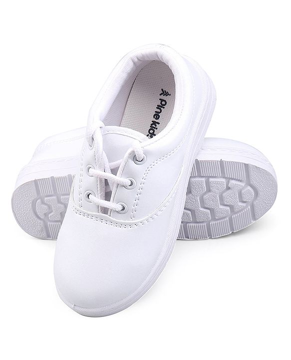 Pine Kids School Shoes - White
