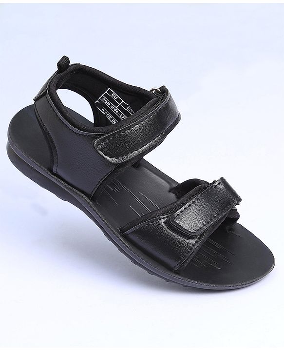 Pine Kids School Sandals with Velcro Closure - Black