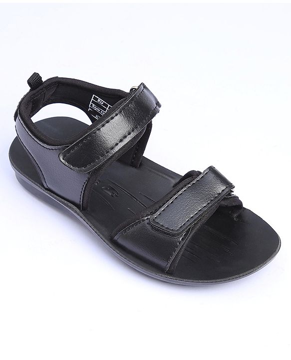 Pine Kids School Sandals with Velcro Closure - Black