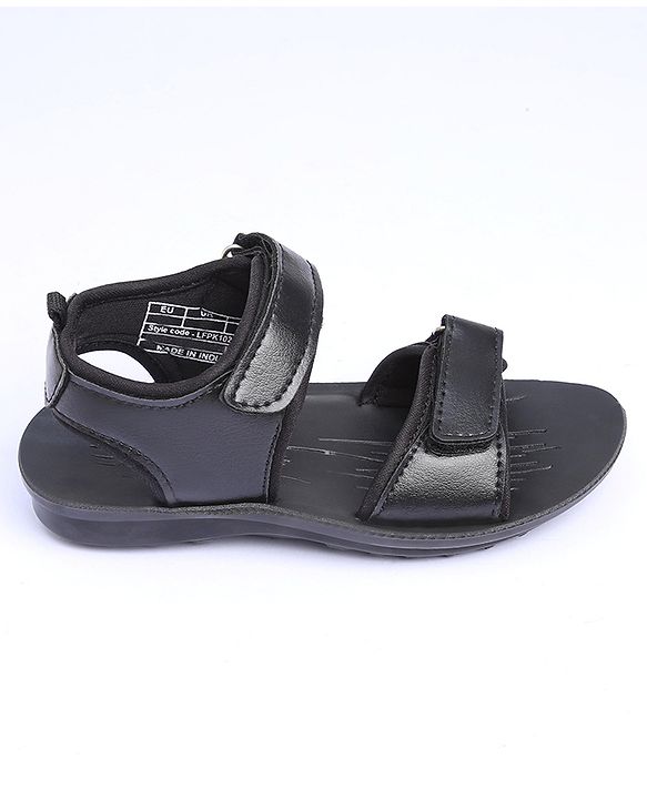 Pine Kids School Sandals with Velcro Closure - Black