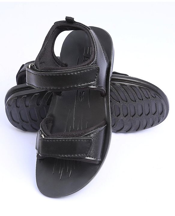 Pine Kids School Sandals with Velcro Closure - Black