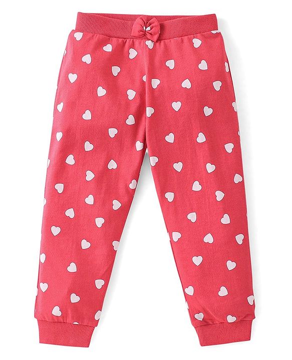 Babyhug Cotton Full Length Lounge Pants Striped Pack of 3 - Pink & Blue