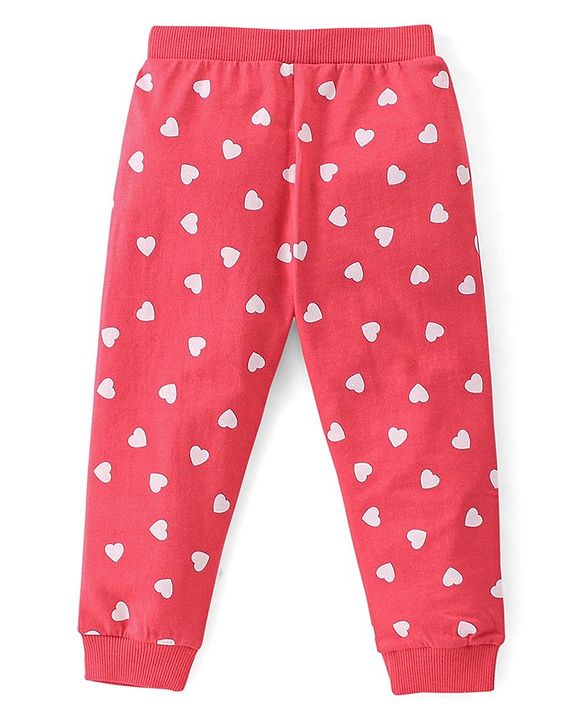 Babyhug Cotton Full Length Lounge Pants Striped Pack of 3 - Pink & Blue