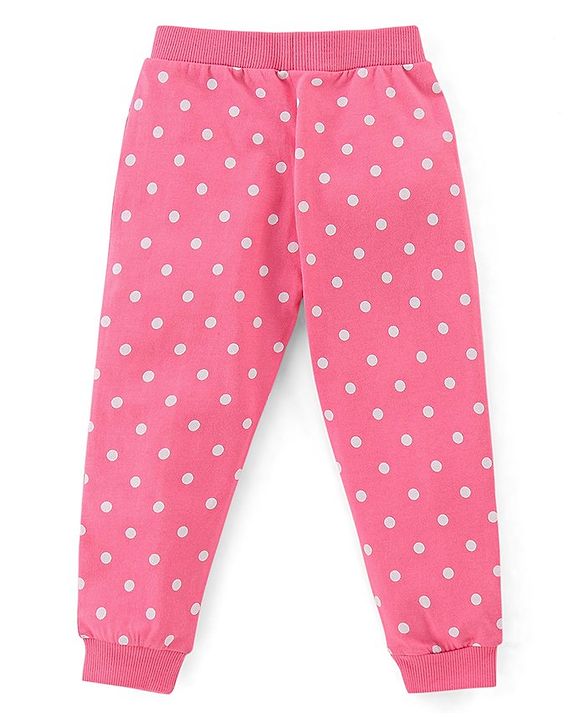Babyhug Cotton Knit Full Length Floral Print Lounge Pants Pack of 3 - Navy Pink & Yellow