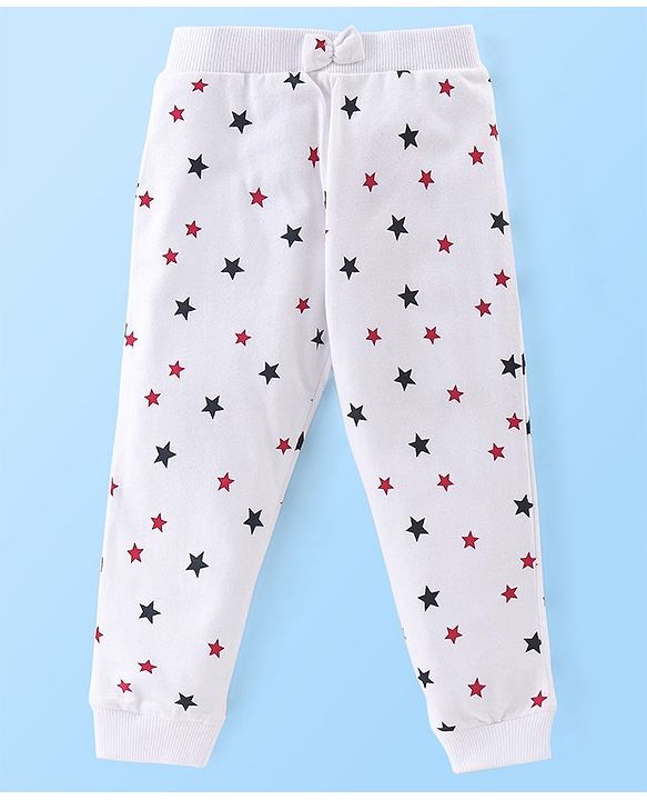 Babyhug Cotton Jersey Knit Lounge Pant Star Print Pack of 3 - Multicolor
