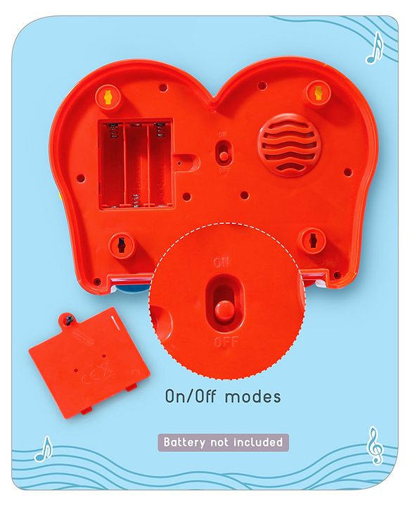 Babyhug 2 In 1 Musical Drum Piano With Lights and Animal Sounds| Volume Control Early Educational Learning Toy| Musical Toy with Flashing Lights Drum Keyboard for 3 Years+ Kids| Gifting Toy| BIS Certified