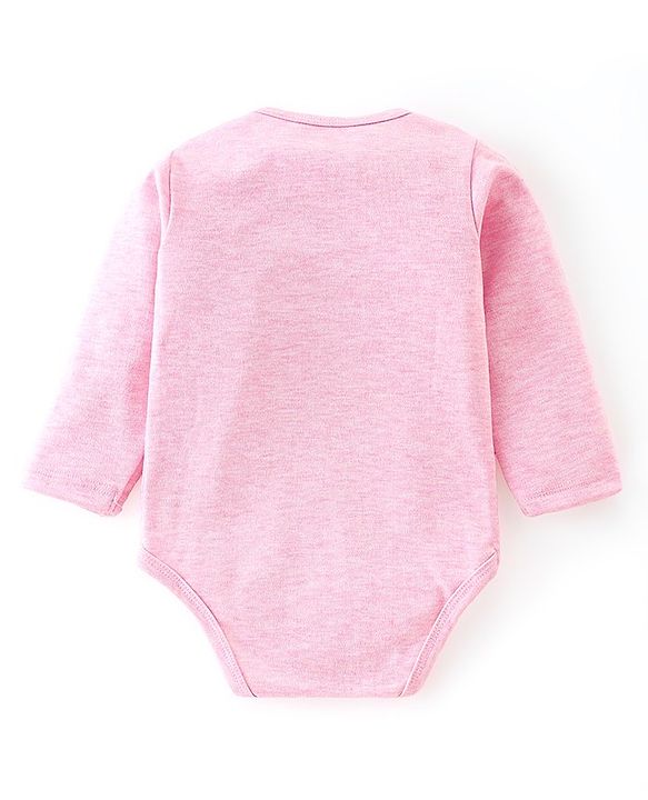 Babyhug 100% Cotton Full Sleeves Onesies With Cap & Mittens & Booties Teddy Print - Pink