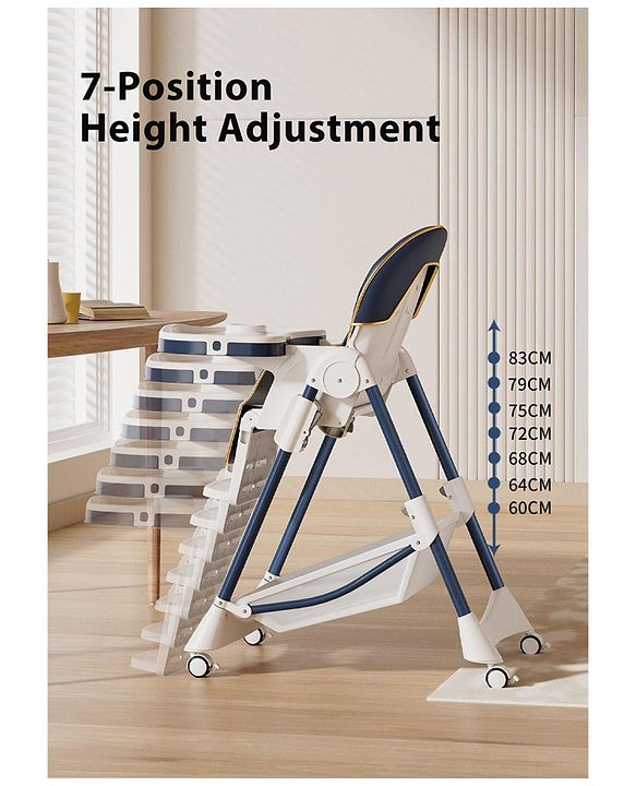Babyhug  Elevato High Chair - Navy Blue