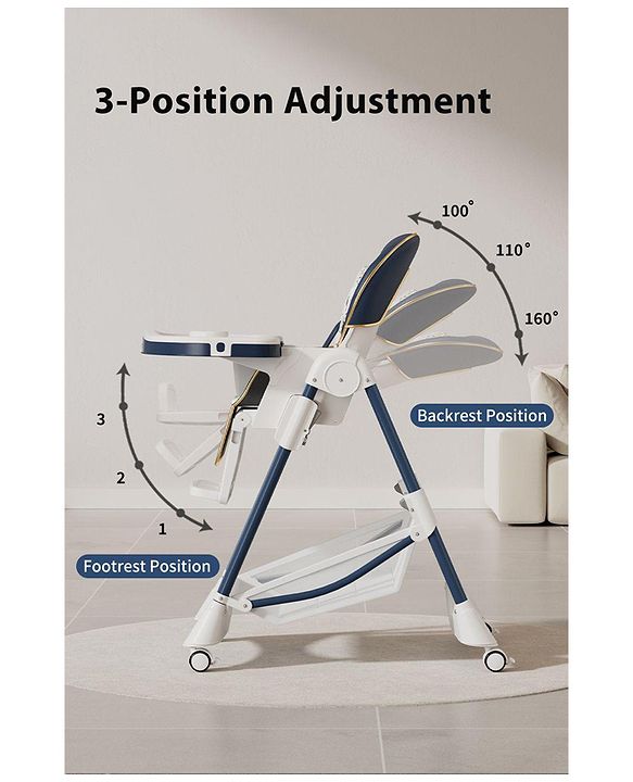 Babyhug  Elevato High Chair - Navy Blue