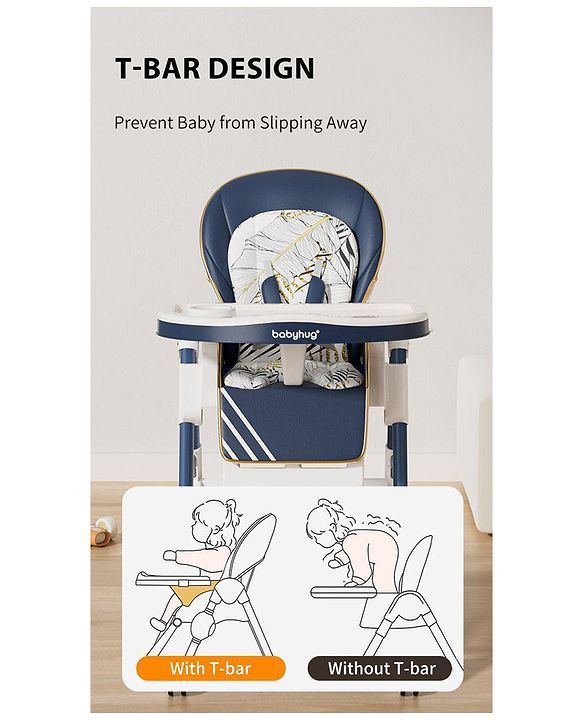 Babyhug  Elevato High Chair - Navy Blue