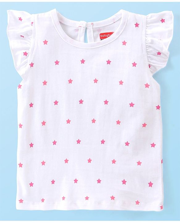 Babyhug Cotton Knit Frill Sleeves Kitty Print T-Shirts Pack of 3 - Red Pink & White