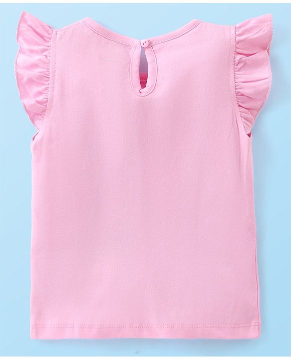 Babyhug Cotton Knit Frill Sleeves Kitty Print T-Shirts Pack of 3 - Red Pink & White