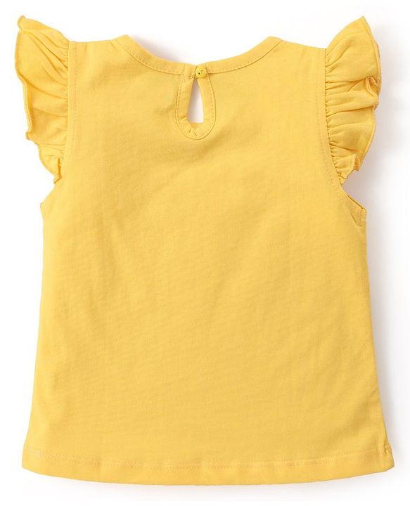 Babyhug 100% Cotton Frill Sleeves Tops With  Floral Graphics & Text Print Pack of 3- Multicolour