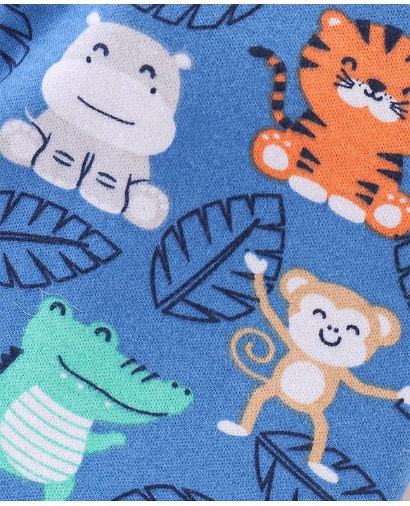 Babyhug Cotton Knit Bootie Legging with Animals Print Pack of 3 - Yellow Navy Blue & Green