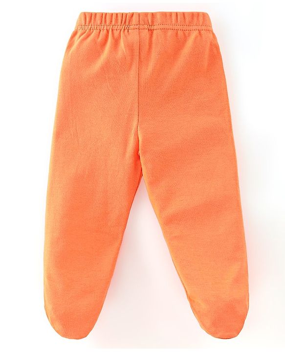 Babyhug Cotton Knit Footed Bootie Leggings Bunny Printed  Pack of 3 - Blue & Peach