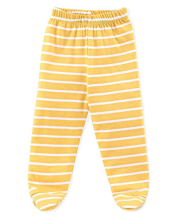 Babyhug Cotton Interlock Knit Bootie Pant Stripes & Lion Print Pack of 3 - Multicolor