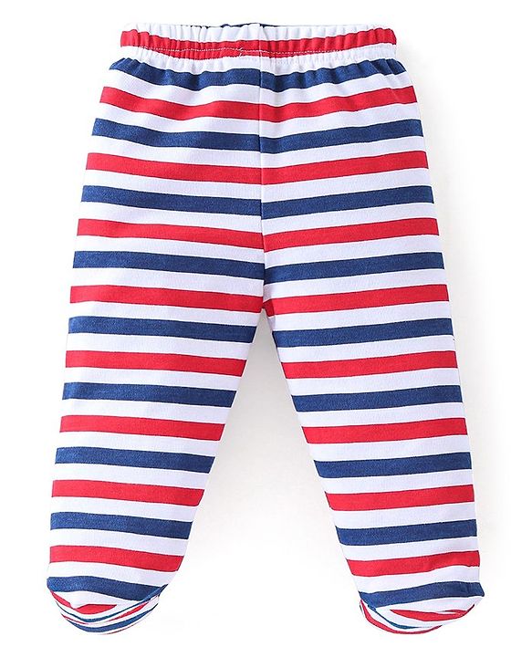 Babyhug Cotton Full Length Bootie Leggings Koala Bear Print Pack of 3 - Blue & Red