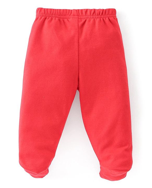 Babyhug Cotton Full Length Bootie Leggings Koala Bear Print Pack of 3 - Blue & Red