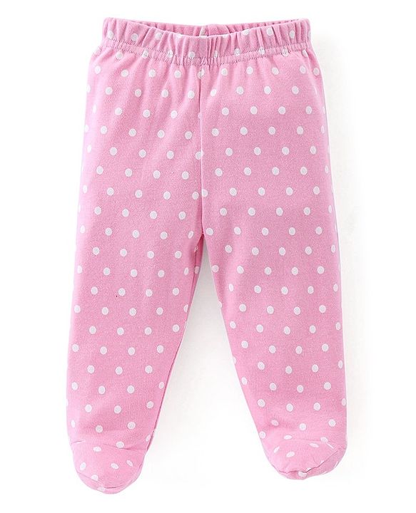 Babyhug Cotton Full Length Bootie Leggings Deer Print Pack of 3 - Pink & Blue
