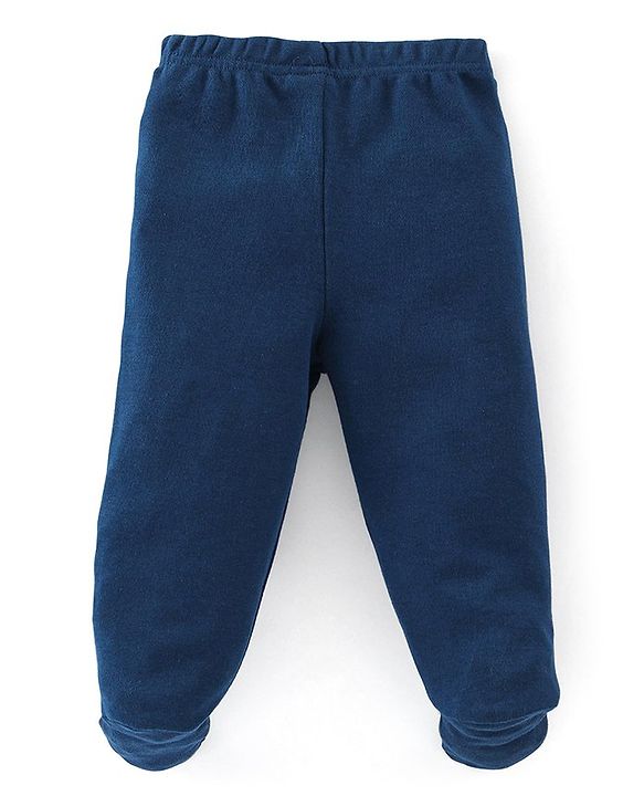 Babyhug Cotton Full Length Bootie Leggings Deer Print Pack of 3 - Pink & Blue