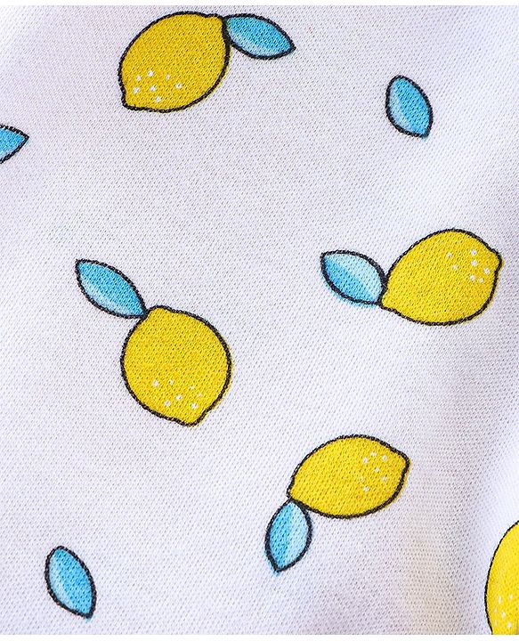 Babyhug Cotton Knit Footed Bootie Legging With Star & Lemon Print Pack of 3  - Red White & Pink