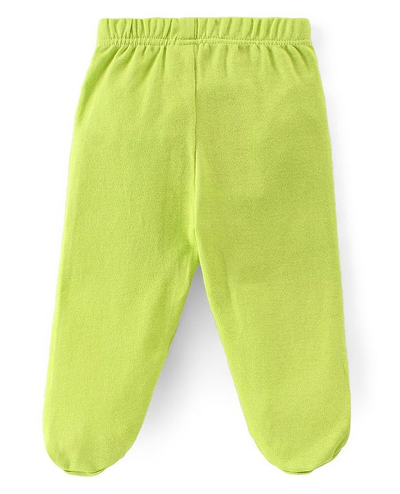 Babyhug Cotton Full Length Bootie Leggings Dino Print Pack of 3 - Green & Blue
