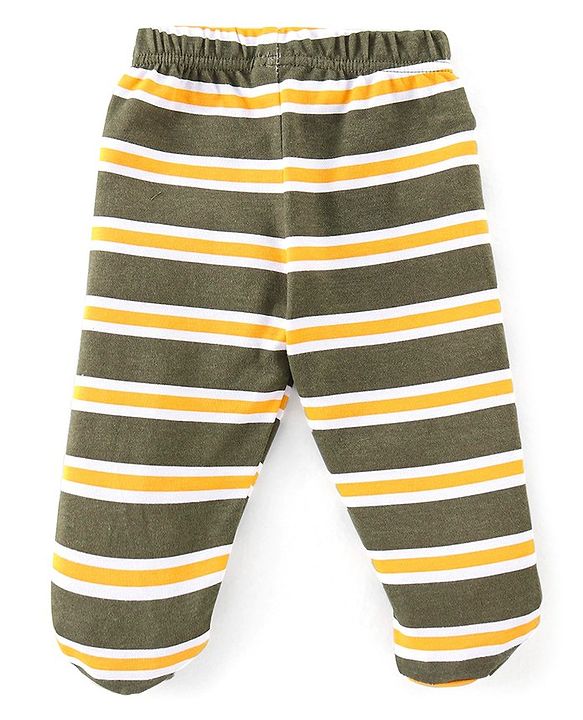 Babyhug Cotton Interlock Knit Bootie Legging Stripes & Tiger Print Pack of 3 - Multicolor