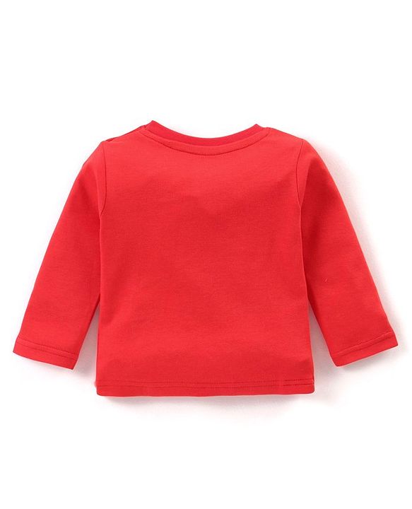Babyhug Cotton Interlock Full Sleeves  Night Suit Penguin Print - Red & Blue