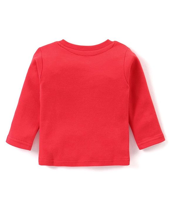 Babyhug Cotton Interlock Full Sleeves Night Suit Animal Print -  Red