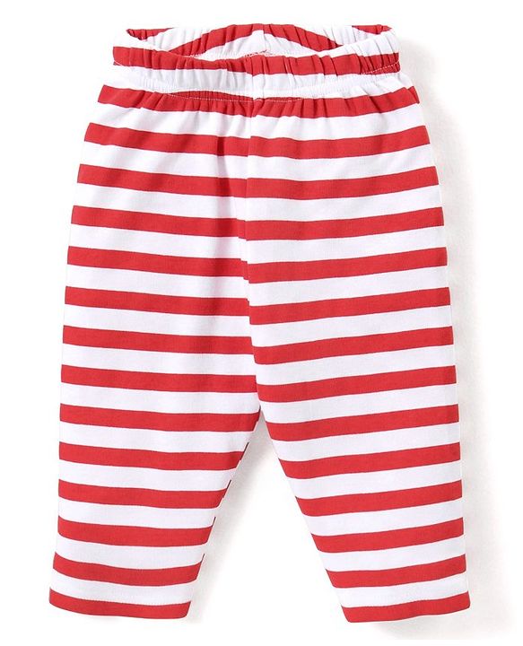 Babyhug Cotton Interlock Full Sleeves Night Suit Animal Print -  Red