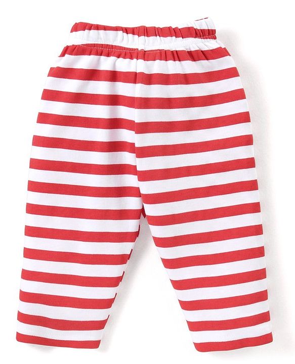 Babyhug Cotton Interlock Full Sleeves Night Suit Animal Print -  Red
