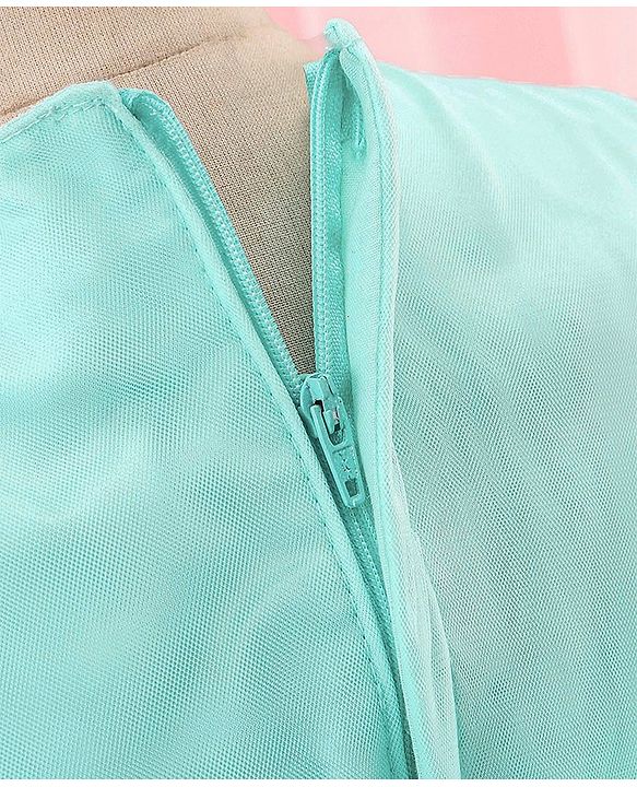 Babyhug Sleeveless Lace Party Frock with Bow - Mint Blue
