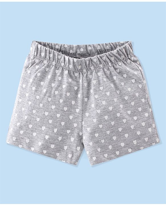 Babyhug Single Jersey Knit Half Sleeves Night Suit with Bunny Print & Patch - White & Grey